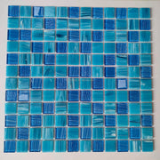 Modern square swimming pool mosaic tiles 20*20mm, hot melt glass, bathroom wall tiles, 4mm thickness, graphic design solution 