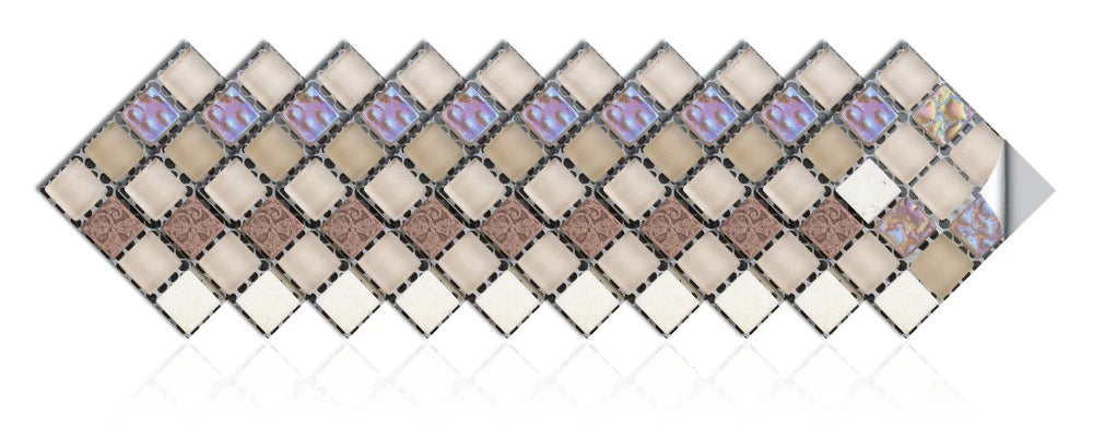 Bộ 10 Miếng Dán Gạch Kính PVC Cho Nhà Bếp & Phòng Tắm