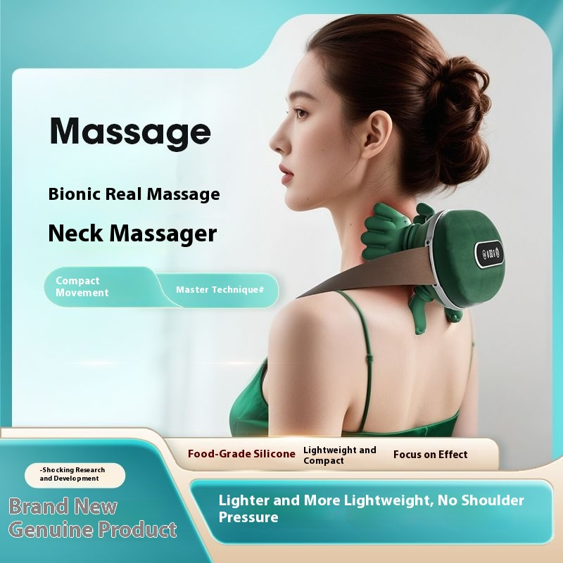 Máy mát xa cổ và vai Shiatsu thông minh hình bàn tay, 3 chế độ nhào bóp, nâng cấp 2025 - Daisan Mart