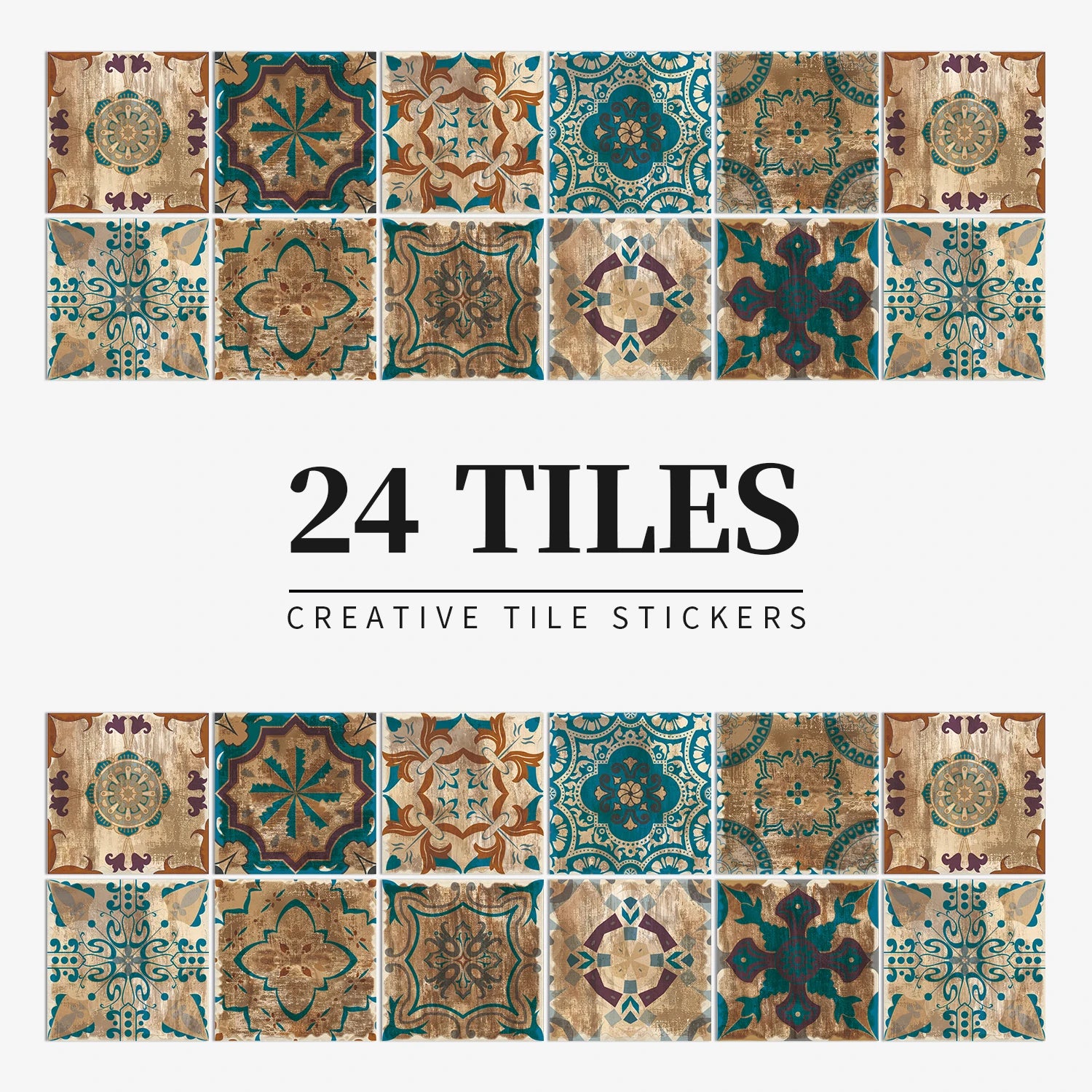 24pcs/set Light Color Tiles Sticker Wall Stickers Kitchen Bathroom Home Renovation Wallpaper Waterproof Self-adhesive Wall Decal