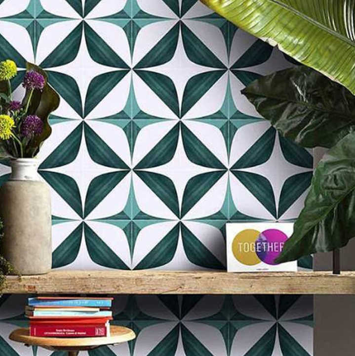 Four-in-one floral patterned tiles 200*200mm for wall and floor decoration 
