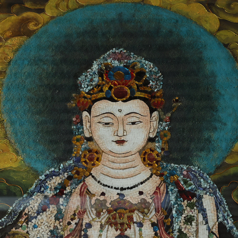 Painting of Tuy Chinh Religious Statue in Orange Stone