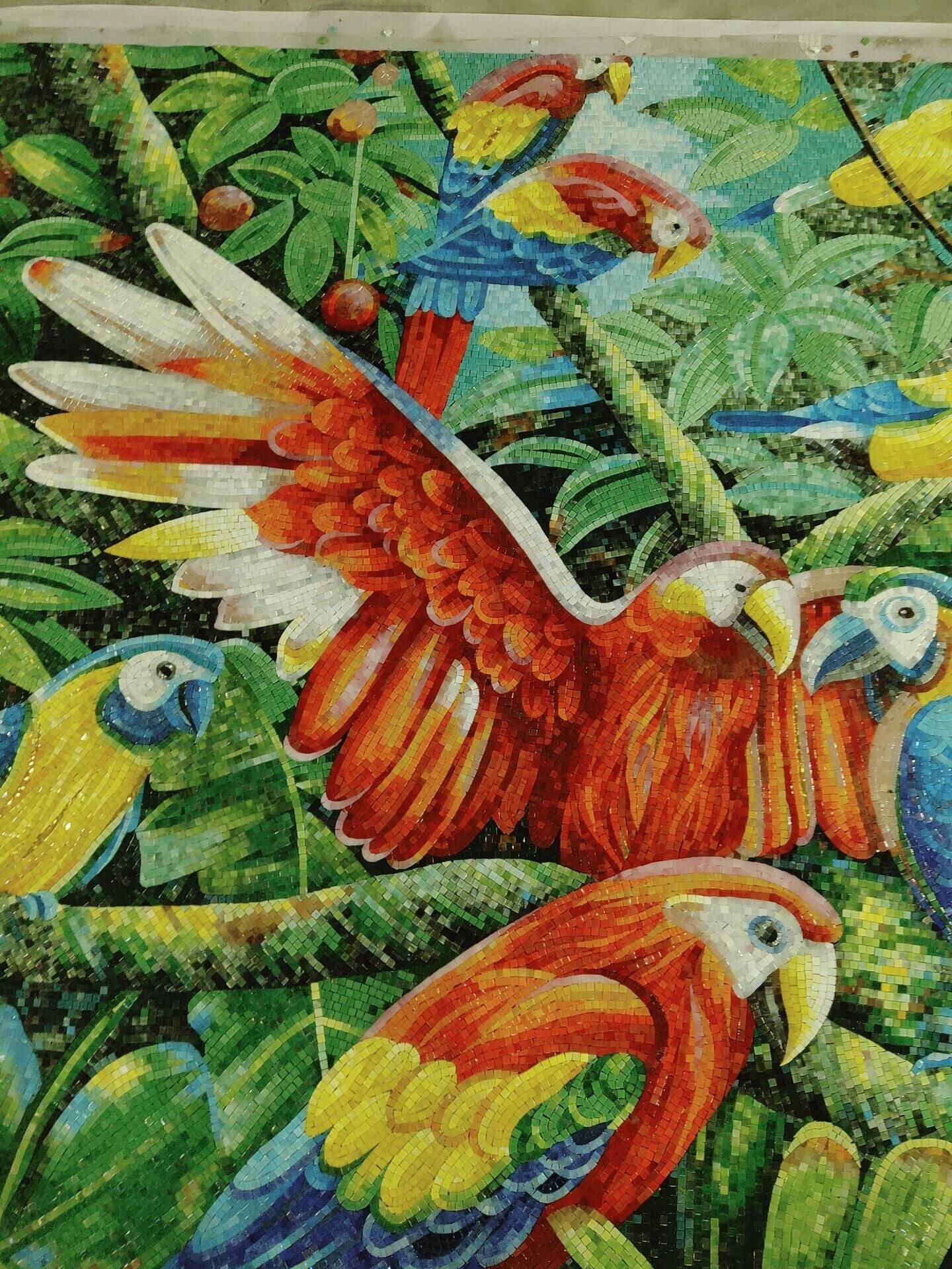 Popular Custom Colorful Parrot Mosaic Painting 