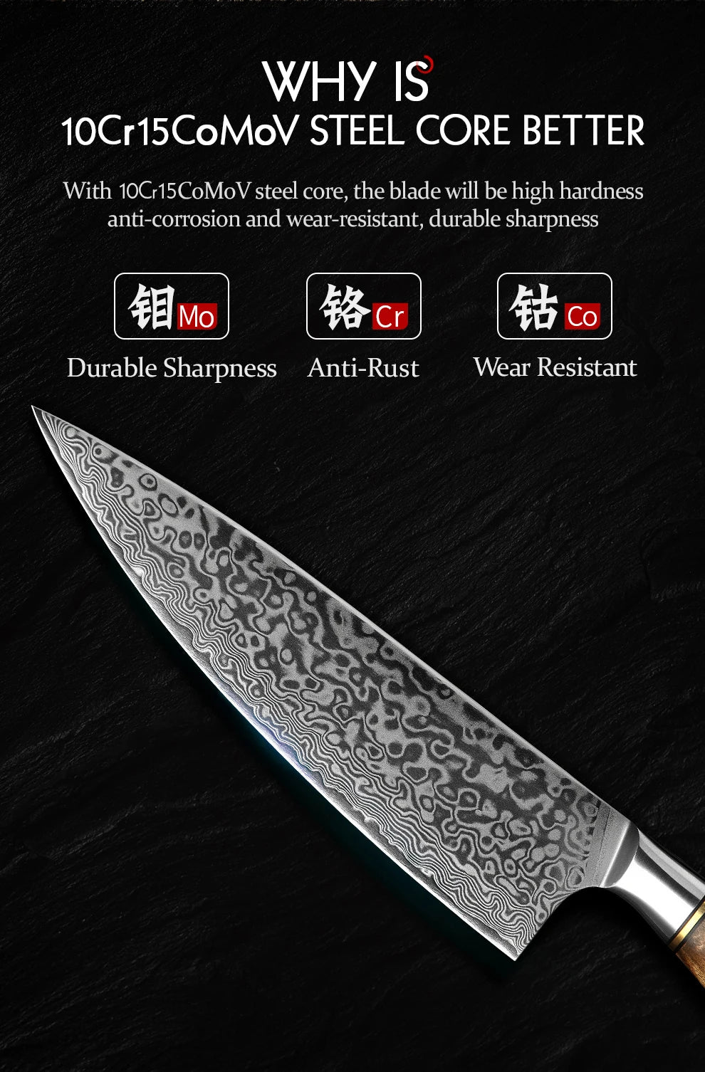 Dao Bếp HEZHEN 8.3 Lớp Damascus Siêu Sắc Nhật Bản