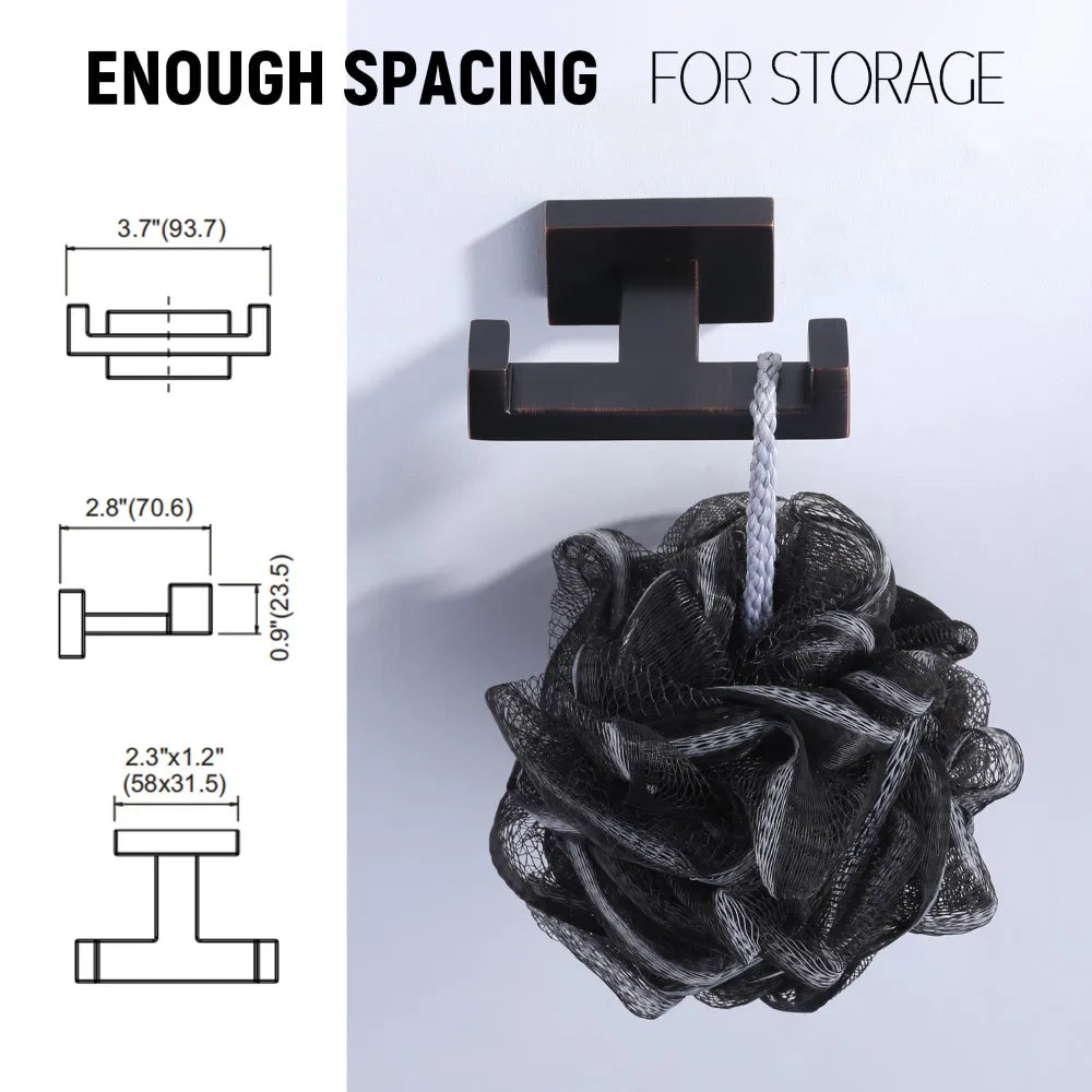 Móc Treo Tường Inox 304 Hiện Đại, Đen Bóng