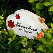 Anime-Themed Pet Memorial Resin Stone Decorative Garden Plaque with Painted Animal & Art Design Commemorative Display