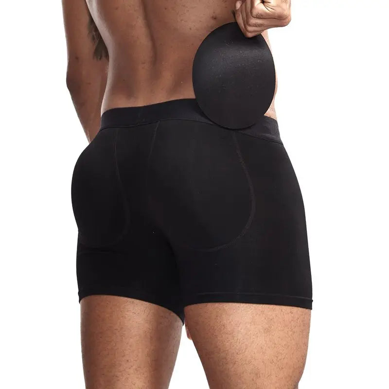 Men's Breathable Cotton Padded Butt Underwear with Removable Pads