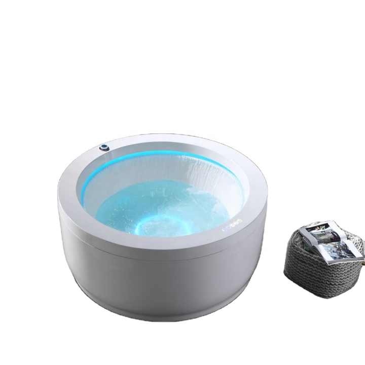 Luxury Round Deep Acrylic Japanese Soaking Bathtub, Free Standing Jacuzzi Bathtub 