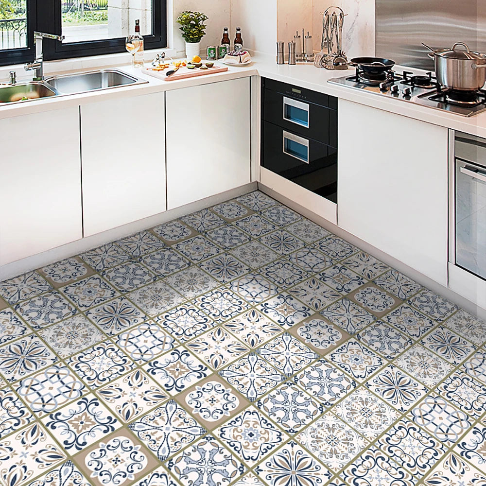 10 Pieces PVC Blue Gray Brick Wall Stickers