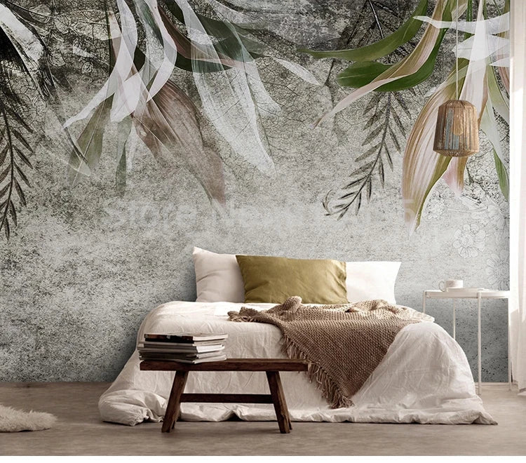 Custom Photo Mural 3D Retro Abstract Art Leaf Decor Wall Painting Bedroom Living Room Background Modern Wallpaper Wall Covering