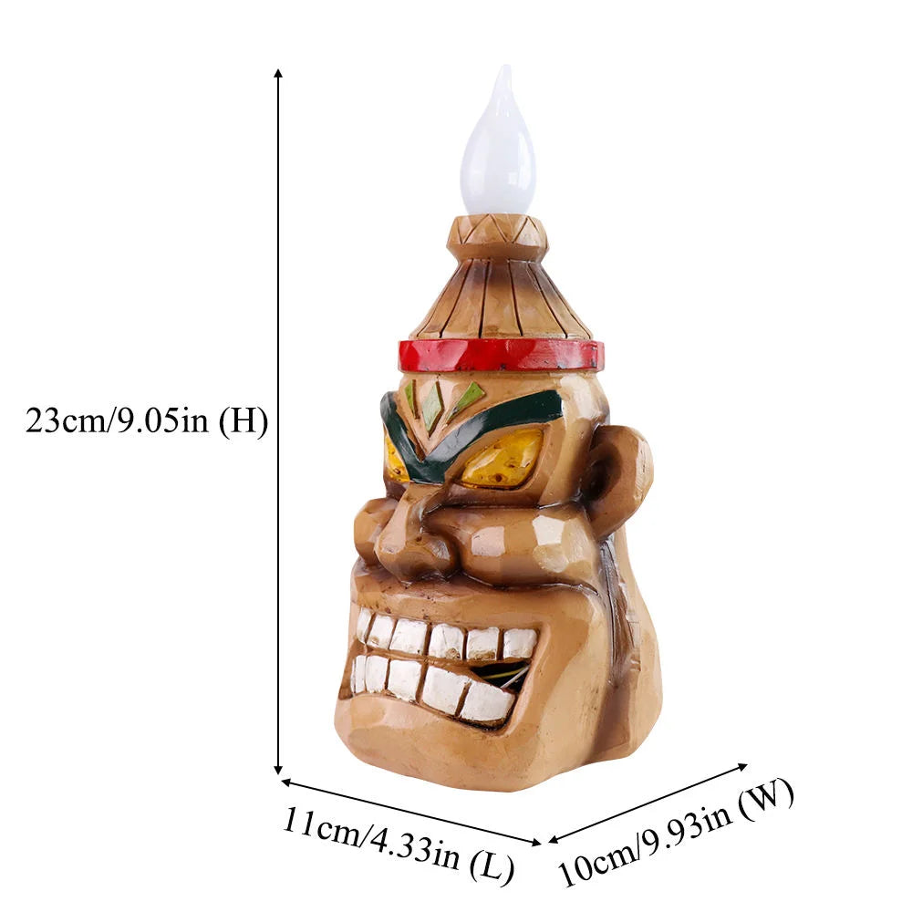 LED Anime Tiki Mask Statue Garden Decoration