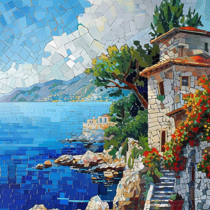 Wholesale Landscape Landscape Ceramic Mosaic Tiles Glass Mosaic Tiles Wall Art Mural 