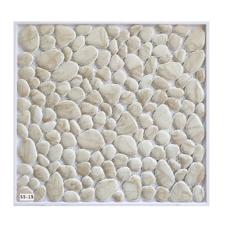 Factory Supply Bathroom Wall Tiles  Mixed Color Pebble Art Mural Wall Tiles Glass Mosaic SS-01 - Daisan Mart