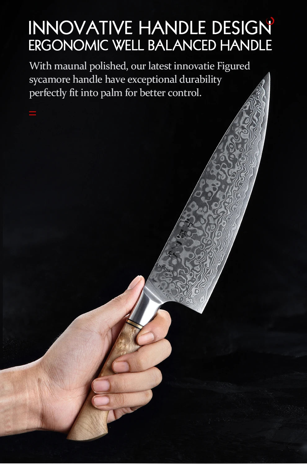 HEZHEN Kitchen Knife 67 Layers Damascus Steel Professional