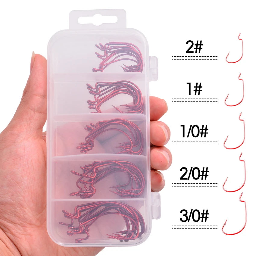 Móc Câu Nghiêng Jig Đầu Rộng 50pcs - Cá Chép Mềm