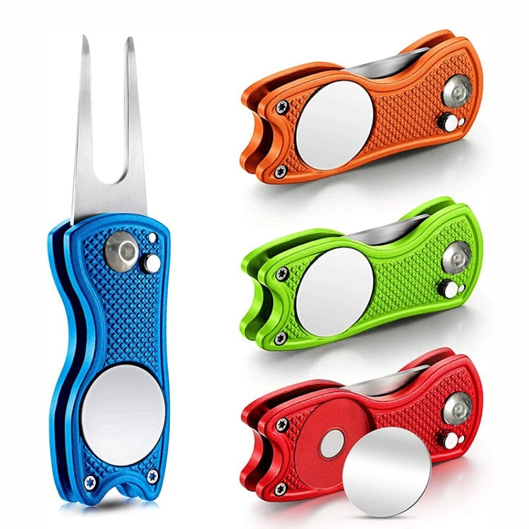 Golf Green Divot Repair Tool with Metal Marker