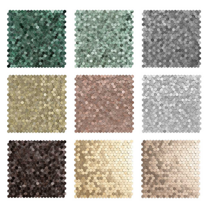 3D Mini Hexagon Fireproof Villa Interior Decoration Self Adhesive Kitchen Wall Tiles Waterproof Mosaic Tiles 
