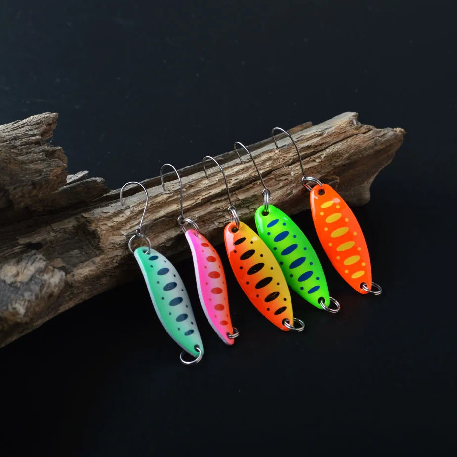 Bộ 5 Mồi Câu Kim Loại TOMA Dạng Lá Cá Lóc, Cá Trê