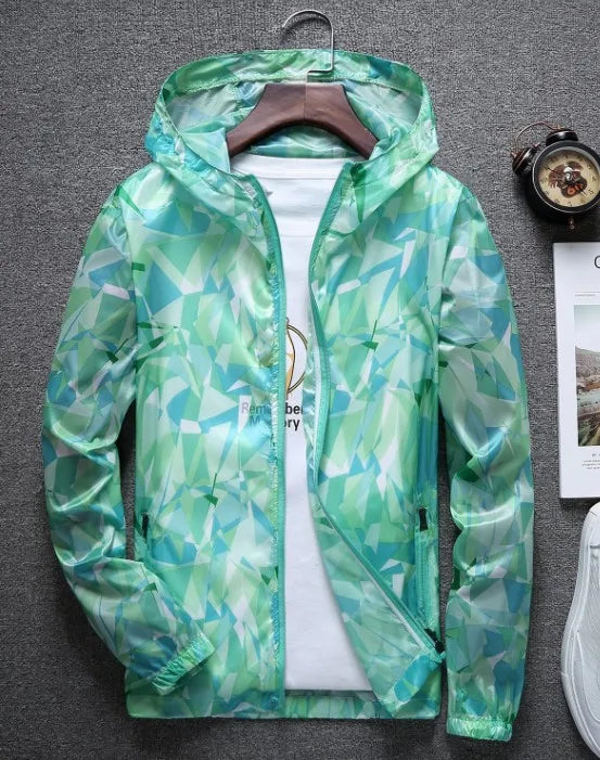 Unisex Camouflage Raincoat Windproof, Anti-UV, Outdoor