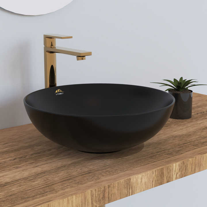 Best Selling Kitchen Sinks Slim Edge Matte Black Design Bathroom Sinks Ceramic Sinks Round Hotel Sinks 