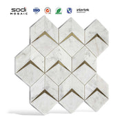 European style marble gold metal wall tiles for interior decoration project 
