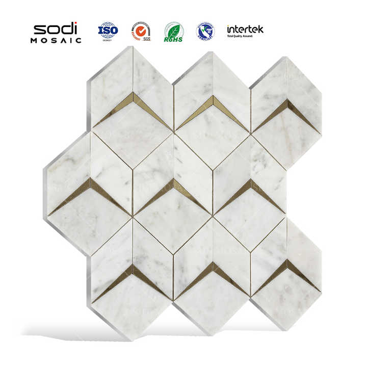 European style marble gold metal wall tiles for interior decoration project 