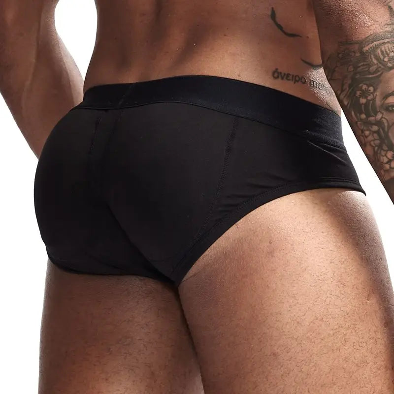 Men's Breathable Cotton Padded Butt Underwear with Removable Pads