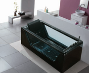Cheap portable black and white glass massage indoor bathtub 