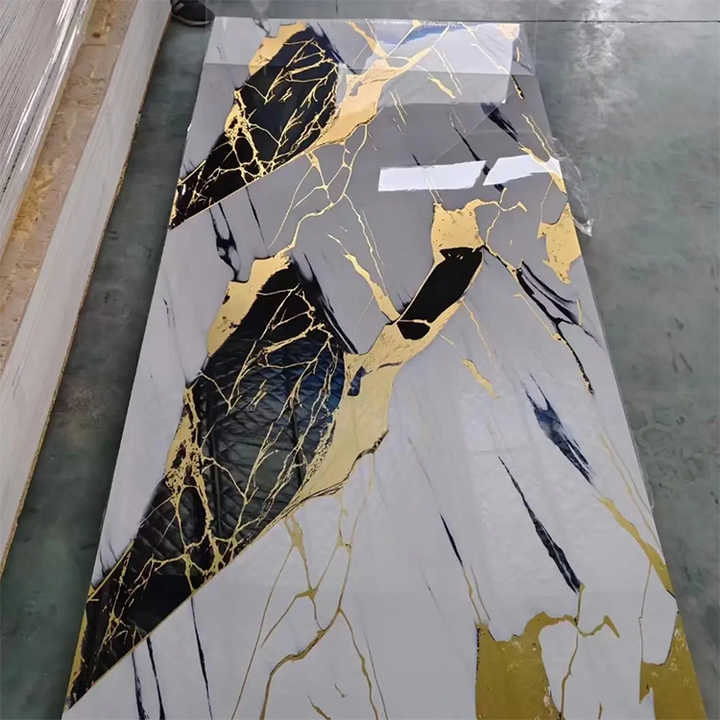 Custom Stone Pattern PVC Wall Panels 1.2*2.4m UV Decorative PVC Wall Panels 