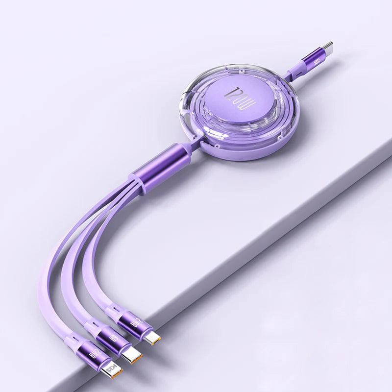 120W Multi-Function OEM Customized 3in1 Fast Charging Cable