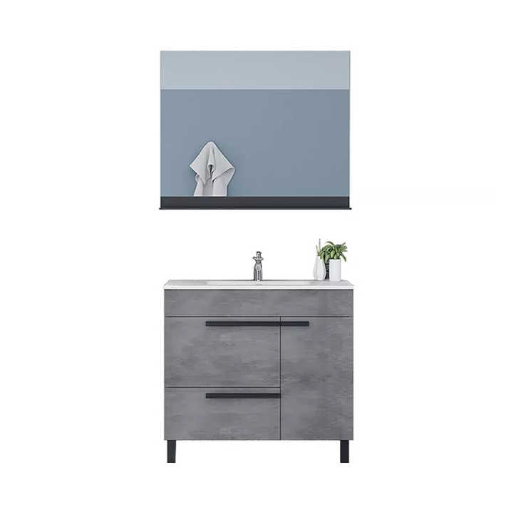 European style PVC floor mounted washbasin cabinet for hotel - Bathroom furniture 