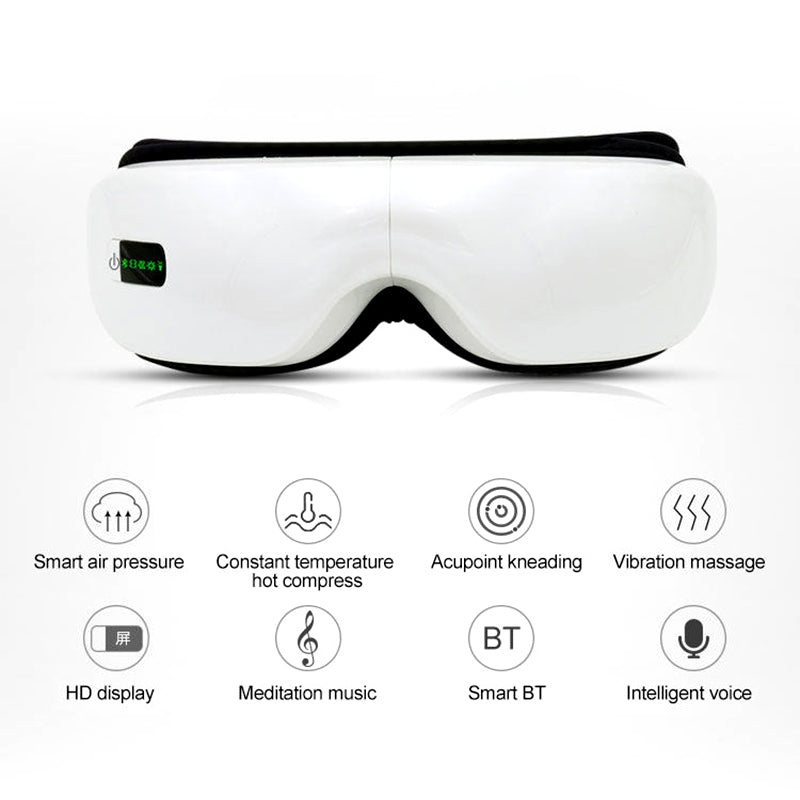 Máy mát xa mắt Bluetooth 3D, gấp gọn 180 độ, di động, có nhiệt điện - Daisan Mart