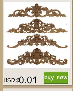 Wood Mouldings Wood Carving Door Onlay Wood Applique Wood Decal Antique Retro Modern Long Leaves Wooden Cabinet Furniture Corner