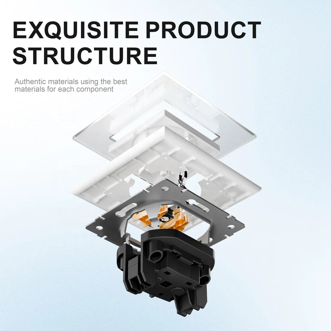 Ổ Cắm Kính Châu Âu USB Nhanh 240V A+A DC5V 2.1A