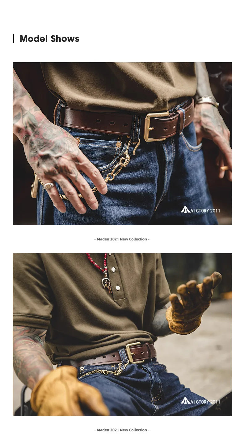 Thắt Lưng Da Bò Cao Cấp Maden Vintage Cho Nam Nữ