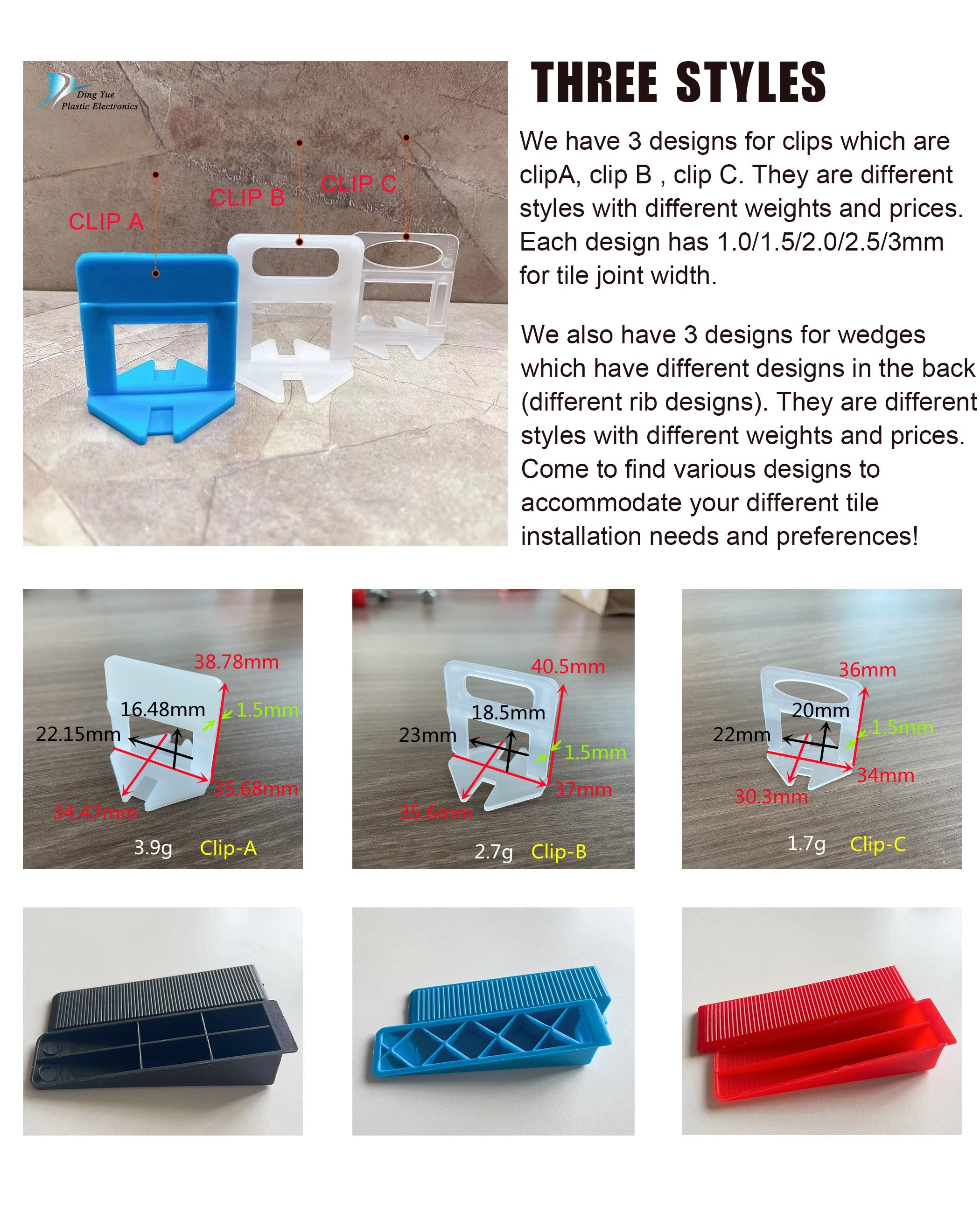 5mm ceramic floor tile leveling clamp system 