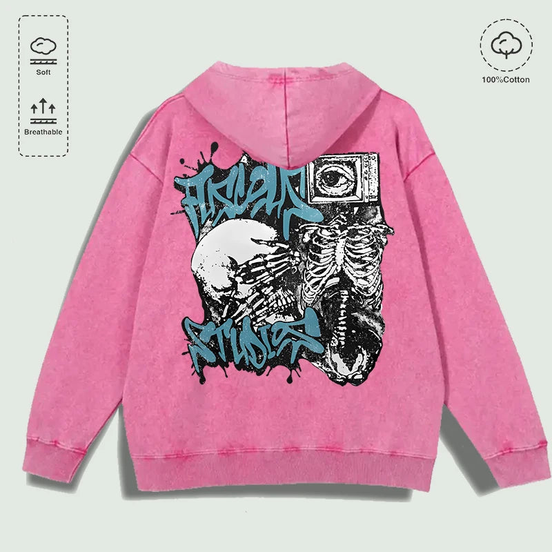 Áo Hoodie Cotton Fuscous Studios Đầu Lâu Đa Màu - Daisan Mart