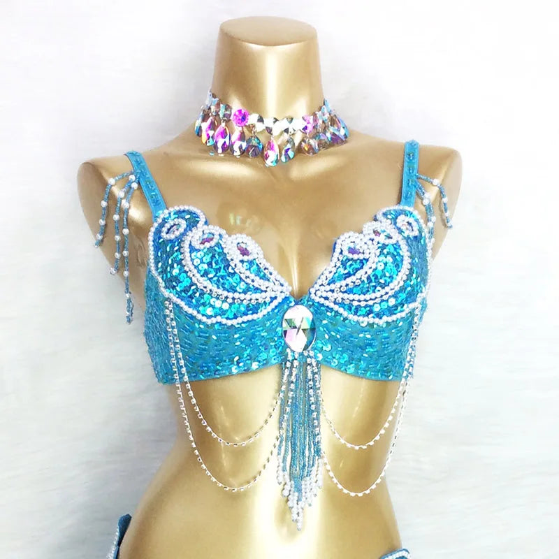 Áo Bra Múa Bụng Đính Hạt Sequin Gợi Cảm Sân Khấu - Daisan Mart
