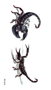 3D Spider Tattoo Scorpion Temporary Tattoo Stickers For Halloween Fake Tatto Body Art Tatuajes Joke Tatouage Temporaire