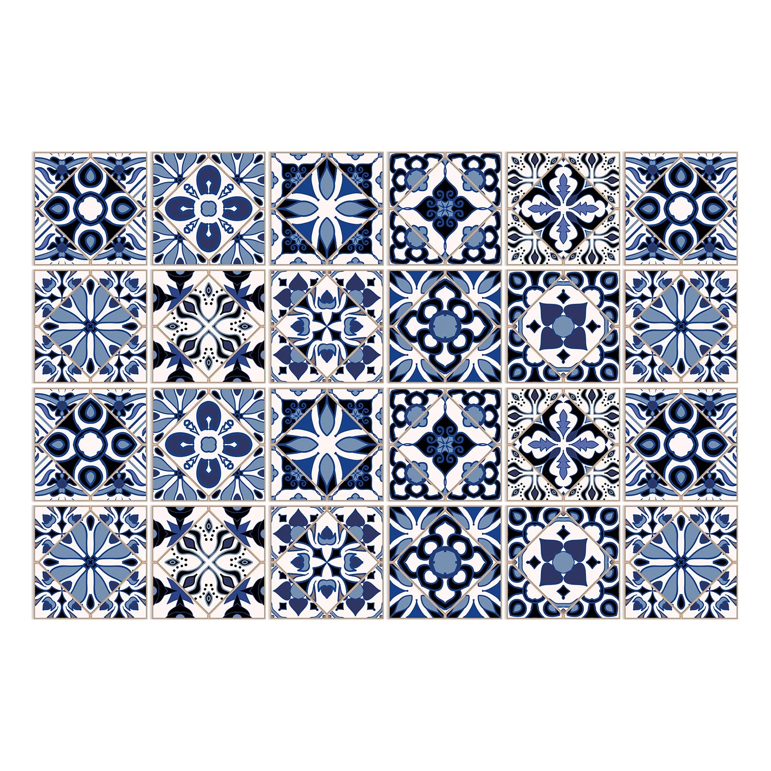 24pcs Retro Gray Kitchen Tile Sticker Wall Waterproof Self Adhesive Wallpaper PVC Furniture Cabinet Surface DIY Decorative Decal