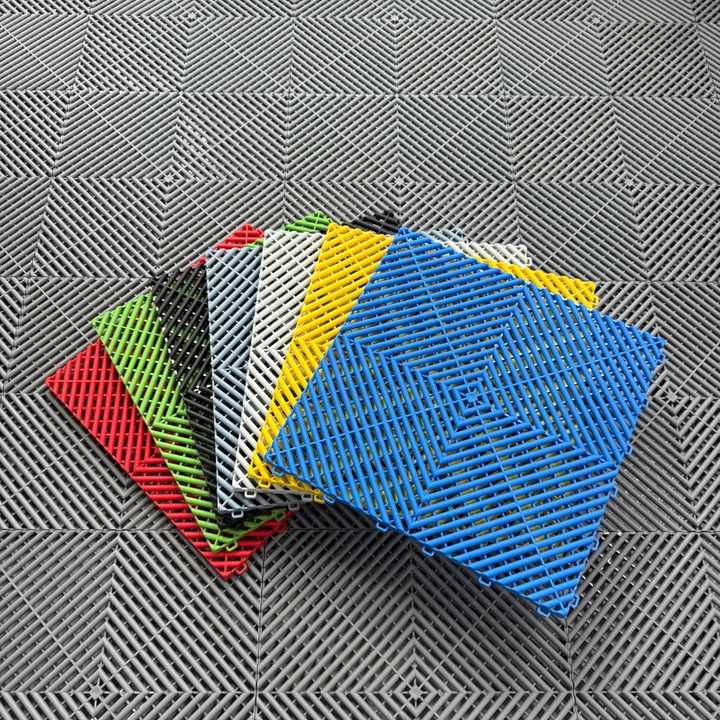 Popular Design Garage Floor Tiles and Anti Slip Plastic Floor Tiles PP Bonded Garage Floor Tiles for Car Wash Area 