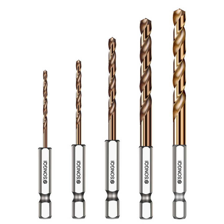 SONGQI CO Hss Drill Bit Manufacturer M35 M2 4341 4241 6542 Hex Shank Twist Drill Bit for Metal Drilling 