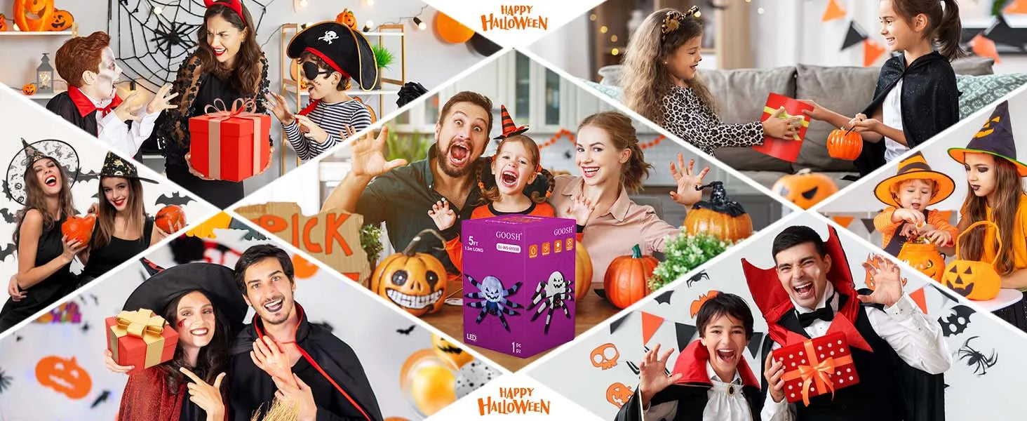 5FT LED Spider Lamp Unique Garden Halloween Decoration