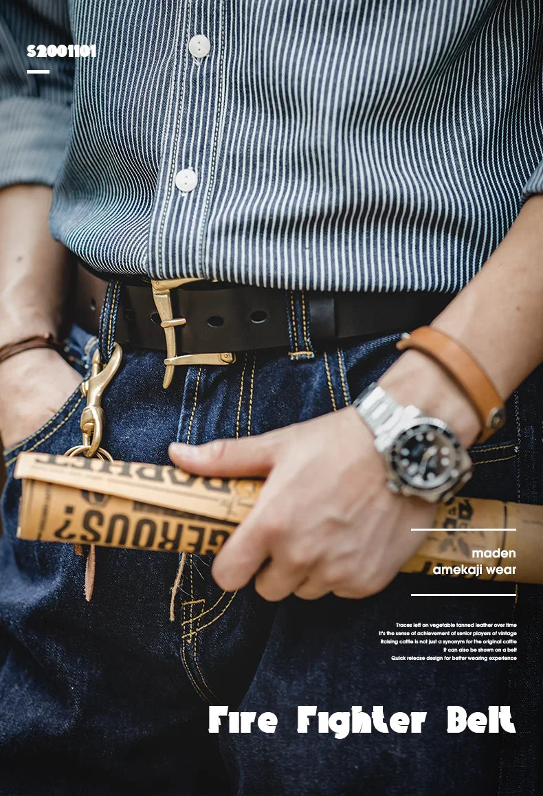 Thắt Lưng Da Bò Cao Cấp Maden Vintage Cho Nam Nữ