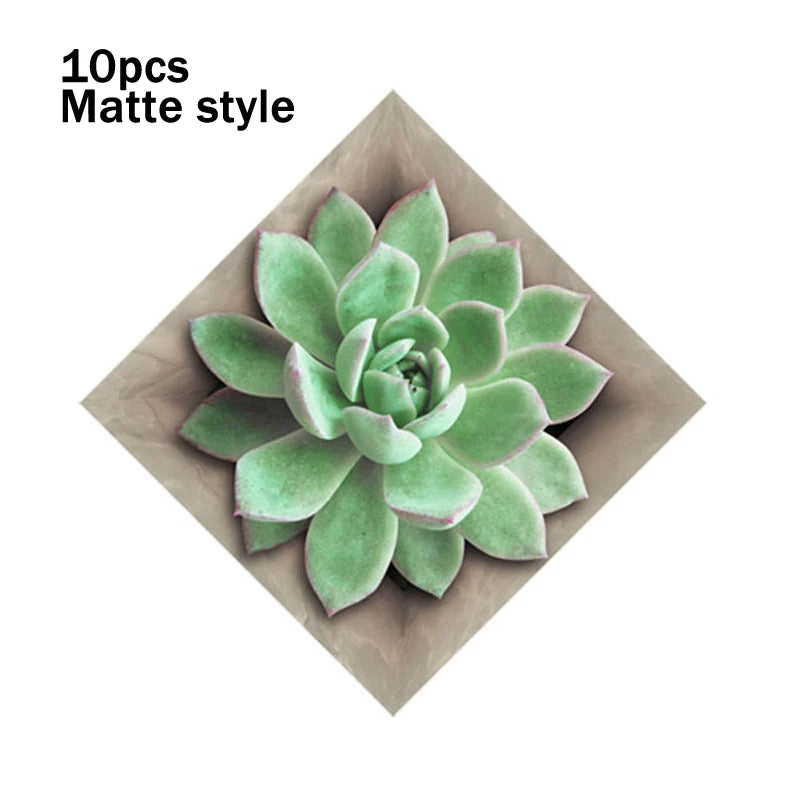 8cm Waterproof Wall Tiles - Set of 10 PVC Pieces