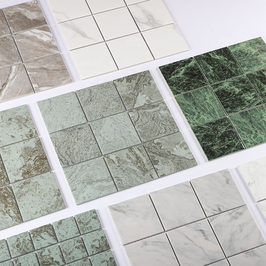 Bali Sukabumi natural blue glossy glazed marble mosaic tiles for swimming pool 