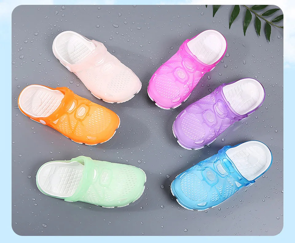 Dép Sandal Nữ Mùa Hè Thoải Mái Màu Kẹo PVC Bãi Biển