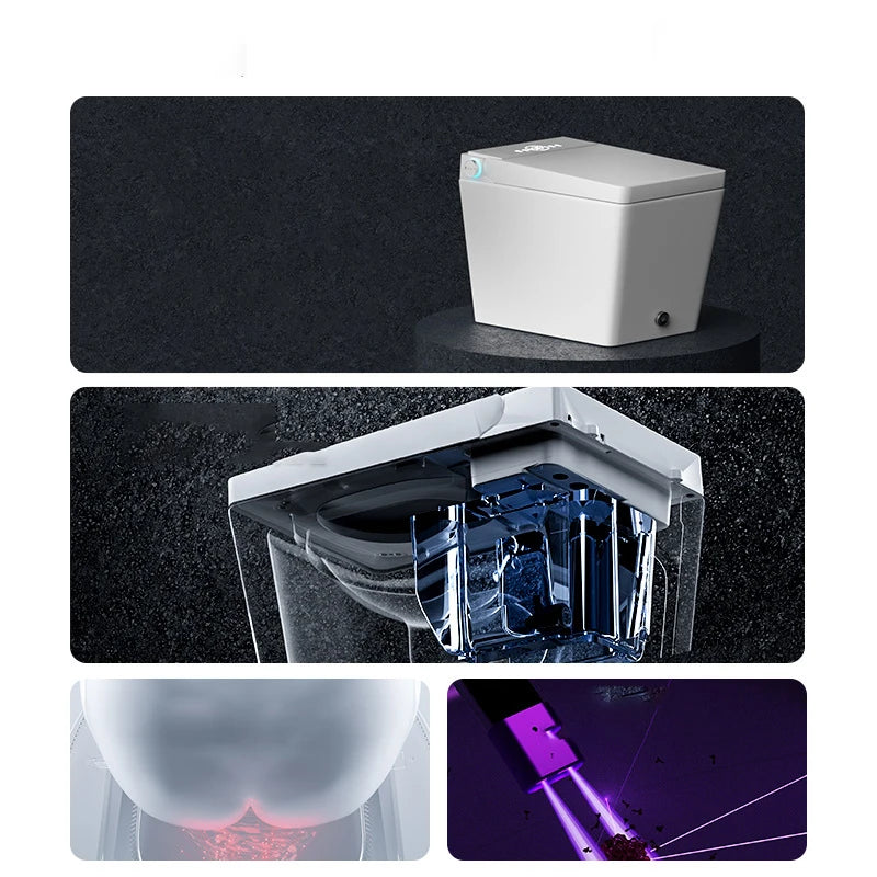 New Modern Automatic Sanitary Ware Auto Open Flush Intelligent Wc Commode Bidet Toilet P Trap Bathroom Wc Smart Toilet - Daisan Mart