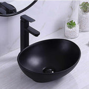 Wholesale bathroom washroom matte black ceramic wash basin black