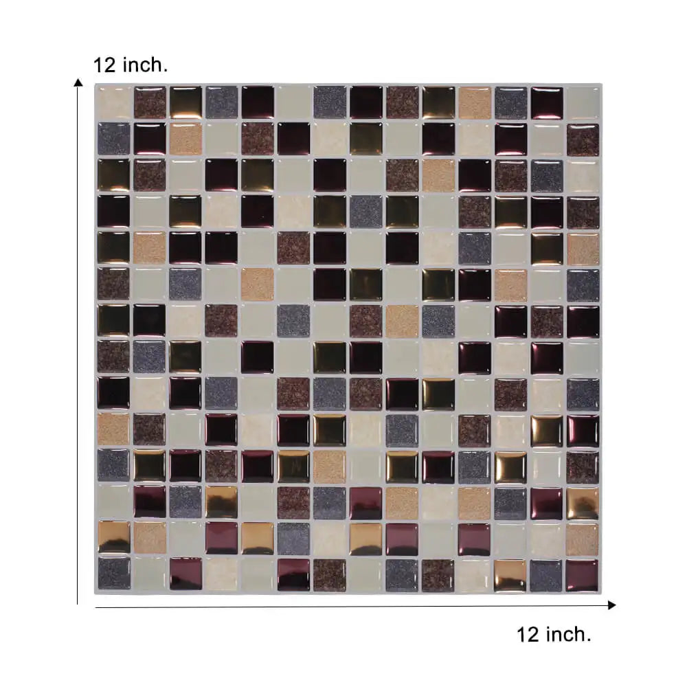 Premium 12x12 inch Kicthen Bathroom Backsplash Wall Stickers Self adhesive vinyl wallpaper shell and stick 3D Metro effect tiles